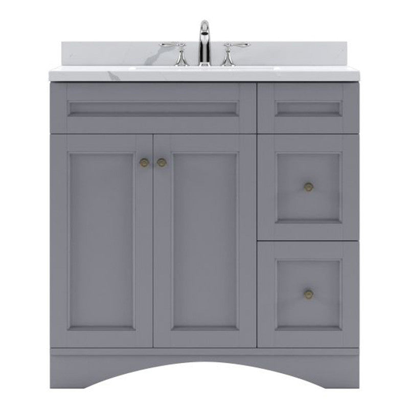 Modern Fittings Elise 36" Single Bath Vanity with Calacatta Quartz Top and Round Sink