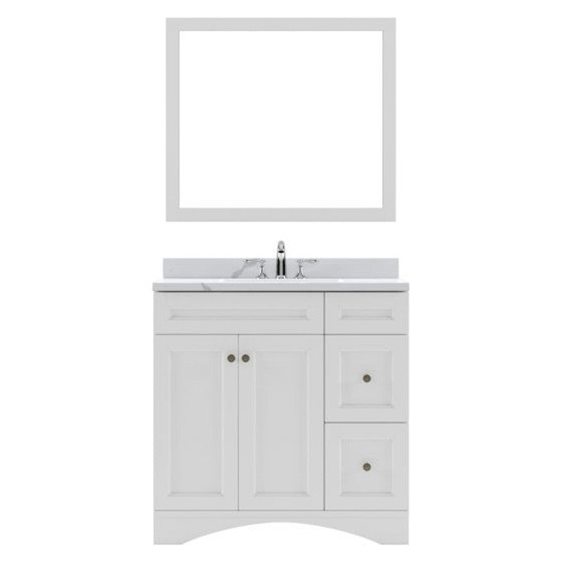 Modern Fittings Elise 36" Single Bath Vanity with Calacatta Quartz Top and Round Sink Faucet