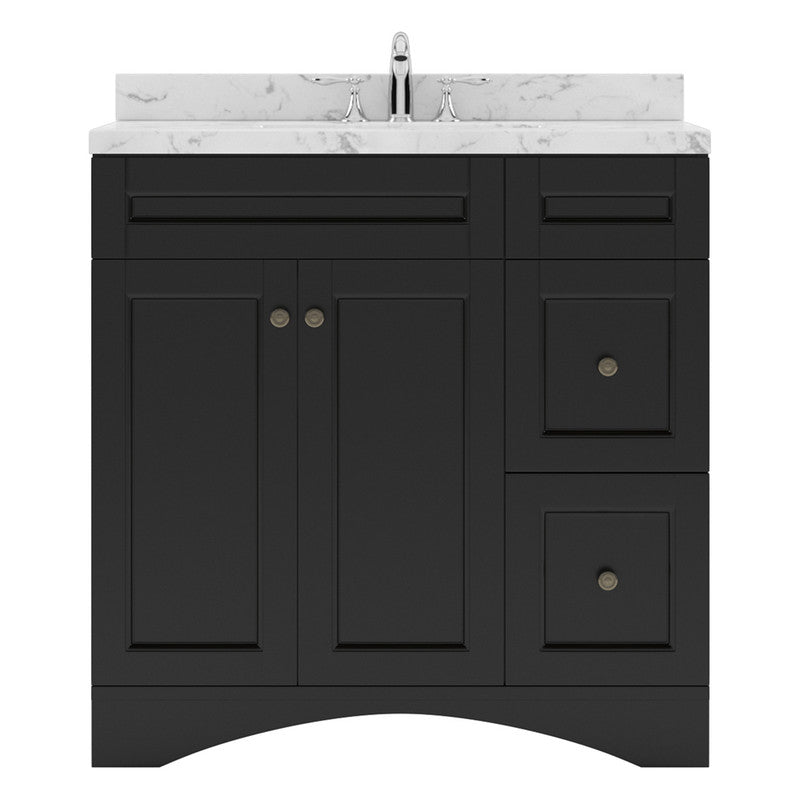 Modern Fittings Elise 36" Single Bath Vanity with Cultured Marble Quartz Top and Round Sink