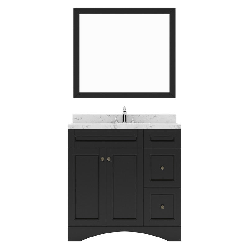 Modern Fittings Elise 36" Single Bath Vanity with Cultured Marble Quartz Top and Round Sink Faucet