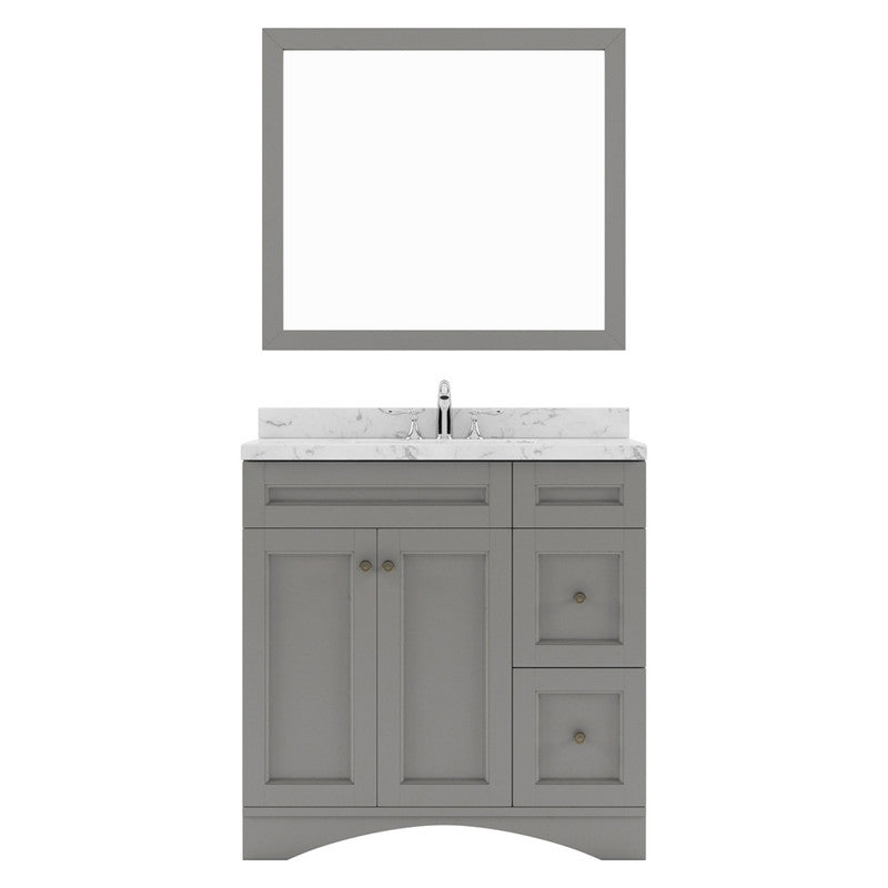 Modern Fittings Elise 36" Single Bath Vanity with Cultured Marble Quartz Top and Round Sink Faucet