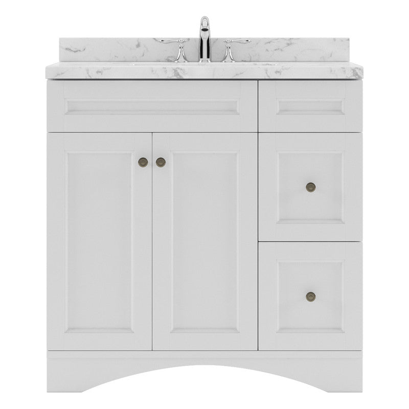 Modern Fittings Elise 36" Single Bath Vanity with Cultured Marble Quartz Top and Round Sink