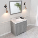 Modern Fittings Elise 36" Single Bath Vanity with Cultured Marble Quartz Top and Square Sink Faucet