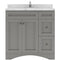 Modern Fittings Elise 36" Single Bath Vanity with Cultured Marble Quartz Top and Square Sink