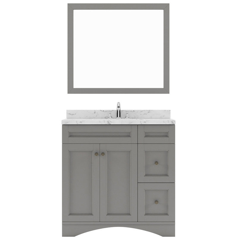 Modern Fittings Elise 36" Single Bath Vanity with Cultured Marble Quartz Top and Square Sink