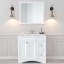 Modern Fittings Elise 36" Single Bath Vanity with Cultured Marble Quartz Top and Square Sink Faucet