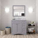 Modern Fittings Elise 36" Single Bath Vanity with White Marble Top and Round Sink