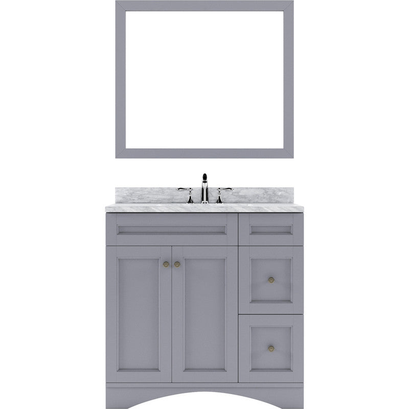 Modern Fittings Elise 36" Single Bath Vanity with White Marble Top and Round Sink