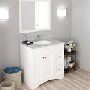 Modern Fittings Elise 36" Single Bath Vanity with White Marble Top and Round Sink