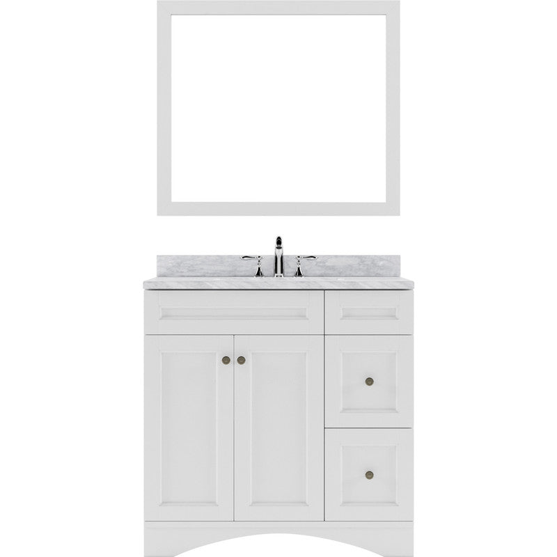 Modern Fittings Elise 36" Single Bath Vanity with White Marble Top and Round Sink