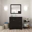 Modern Fittings Elise 36" Single Bath Vanity in Espresso with White Marble Top and Square Sink