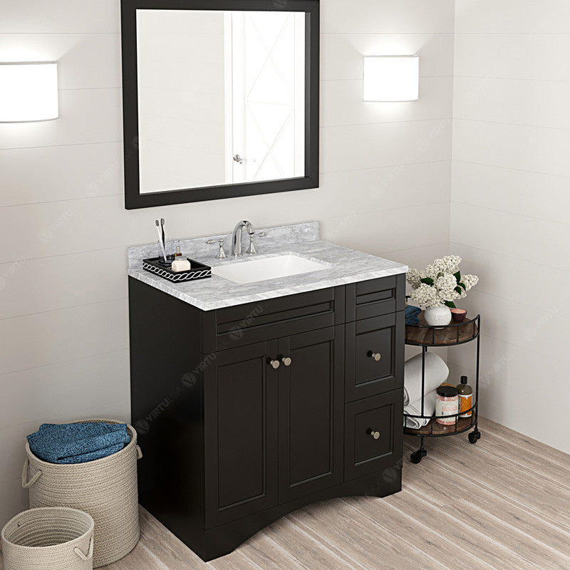 Modern Fittings Elise 36" Single Bath Vanity with Marble Top and Square Sink Faucet