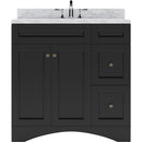 Modern Fittings Elise 36" Single Bath Vanity in Espresso with White Marble Top and Square Sink