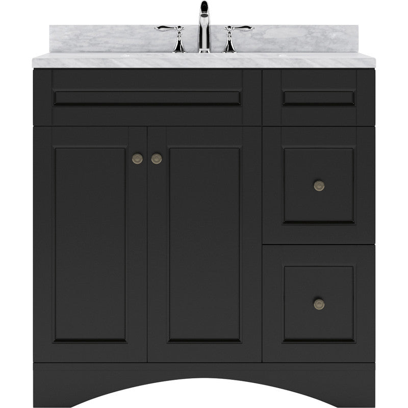 Modern Fittings Elise 36" Single Bath Vanity in Espresso with White Marble Top and Square Sink