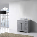 Modern Fittings Elise 36" Single Bath Vanity in Espresso with White Marble Top and Square Sink