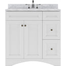 Modern Fittings Elise 36" Single Bath Vanity in Espresso with White Marble Top and Square Sink