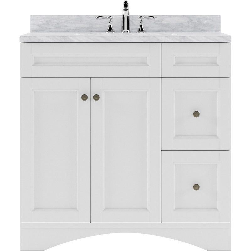 Modern Fittings Elise 36" Single Bath Vanity in Espresso with White Marble Top and Square Sink