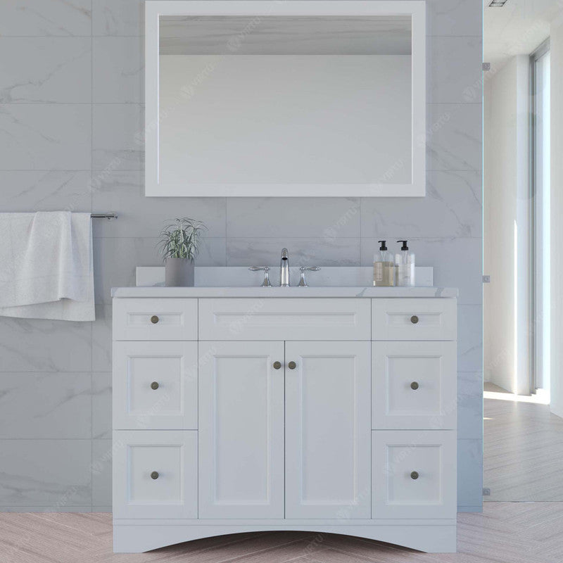 Modern Fittings Elise 48" Single Bath Vanity with Calacatta Quartz Top and Round Sink Faucet