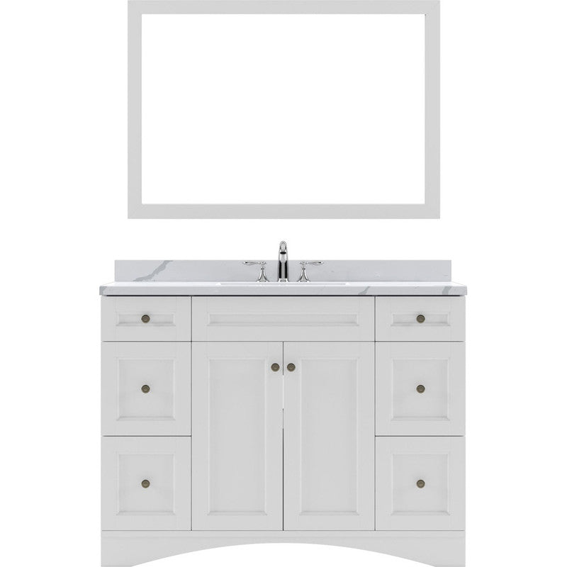 Modern Fittings Elise 48" Single Bath Vanity with Calacatta Quartz Top and Round Sink Faucet