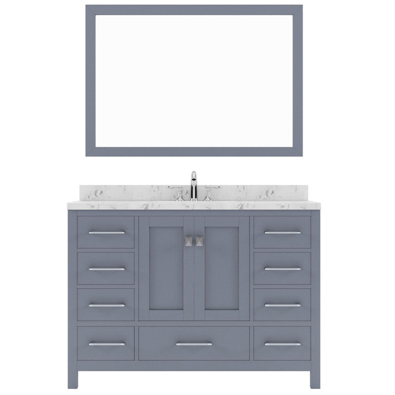 Modern Fittings Elise 48" Single Bath Vanity with Calacatta Quartz Top and Square Sink Faucet