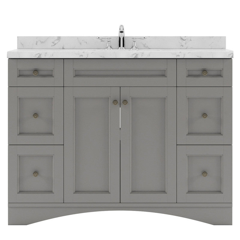 Modern Fittings Elise 48" Single Bath Vanity with Cultured Marble Quartz Top and Round Sink