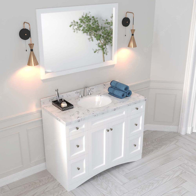 Modern Fittings Elise 48" Single Bath Vanity with Cultured Marble Quartz Top and Round Sink