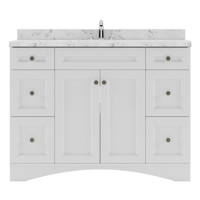 Modern Fittings Elise 48" Single Bath Vanity with Cultured Marble Quartz Top and Round Sink