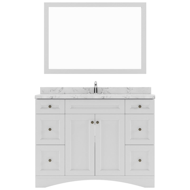 Modern Fittings Elise 48" Single Bath Vanity with Cultured Marble Quartz Top and Round Sink