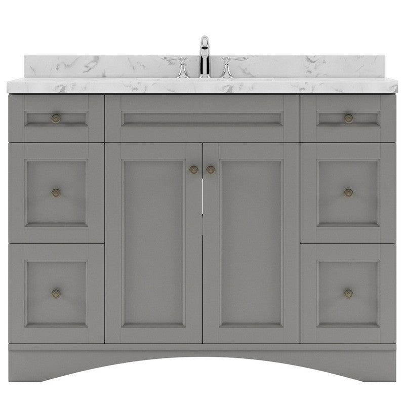 Modern Fittings Elise 48" Single Bath Vanity with Cultured Marble Quartz Top and Square Sink