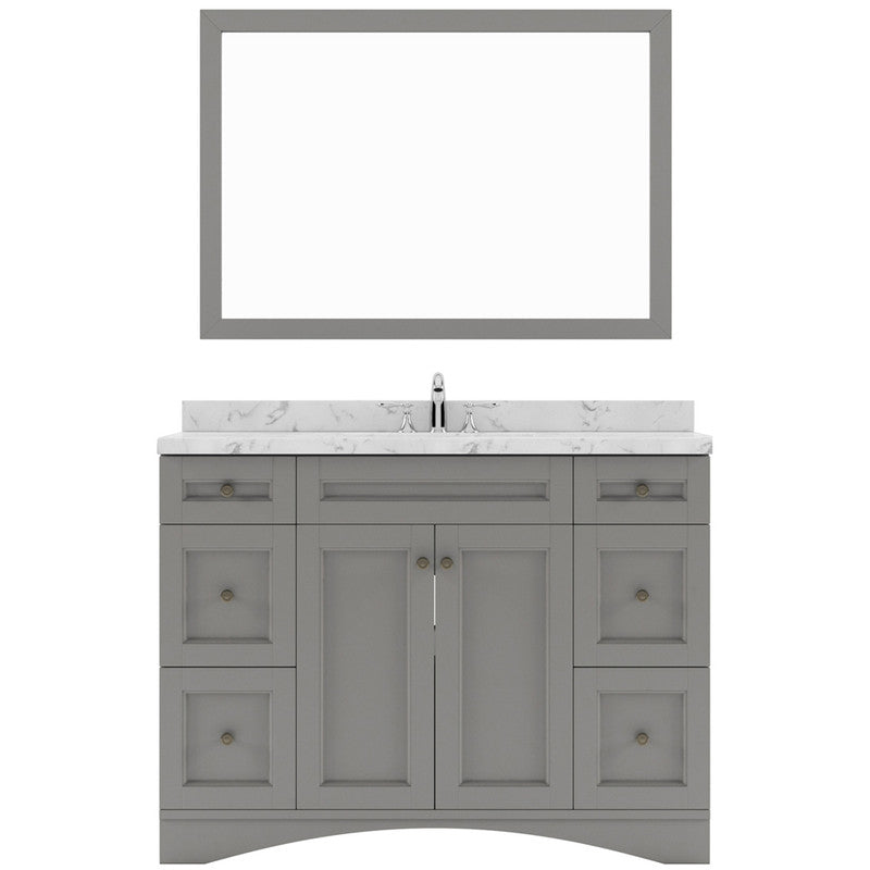 Modern Fittings Elise 48" Single Bath Vanity with Cultured Marble Quartz Top and Square Sink Faucet