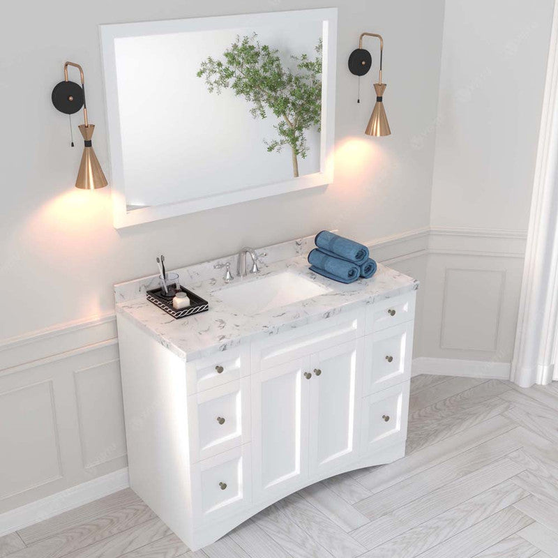 Modern Fittings Elise 48" Single Bath Vanity with Cultured Marble Quartz Top and Square Sink