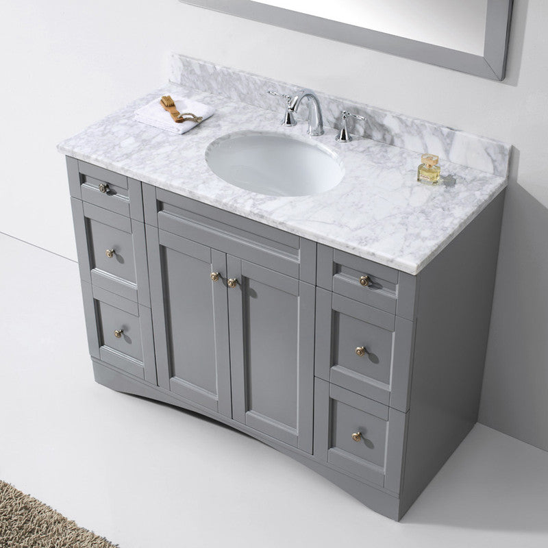 Modern Fittings Elise 48" Single Bath Vanity with White Marble Top and Round Sink