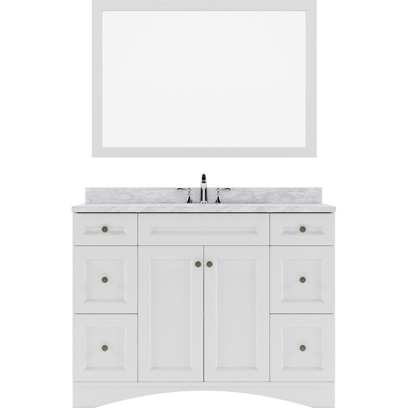 Modern Fittings Elise 48" Single Bath Vanity with White Marble Top and Round Sink