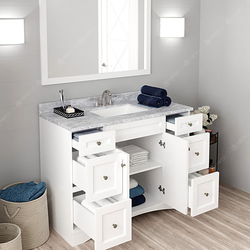 Modern Fittings Elise 48" Single Bath Vanity with Marble Top and Square Sink Faucet