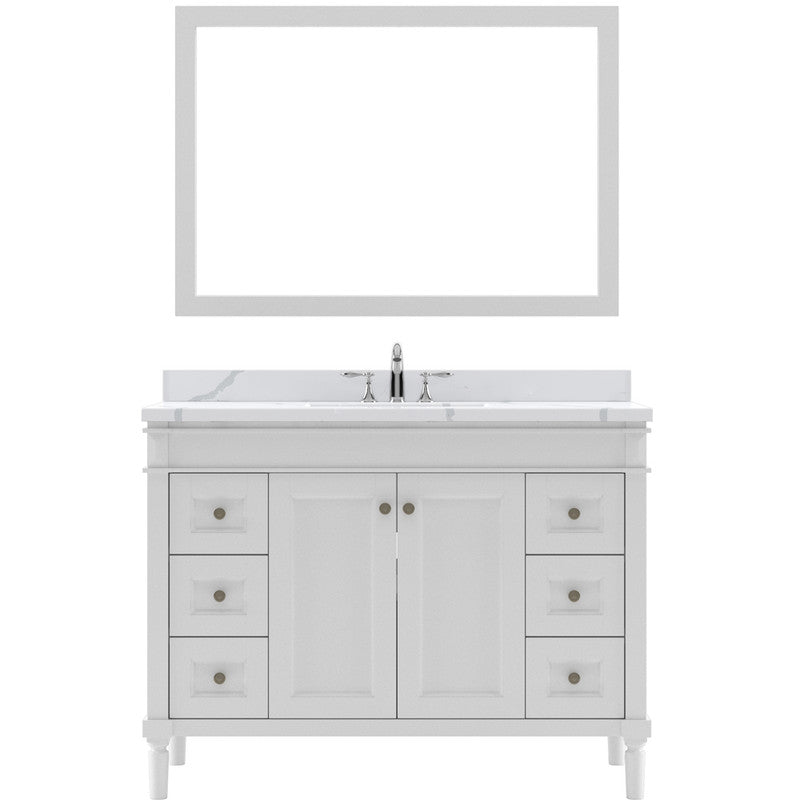 Modern Fittings Tiffany 48" Single Bath Vanity with Calacatta Quartz Top and Round Sink