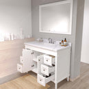 Modern Fittings Tiffany 48" Single Bath Vanity with Calacatta Quartz Top and Square Sink