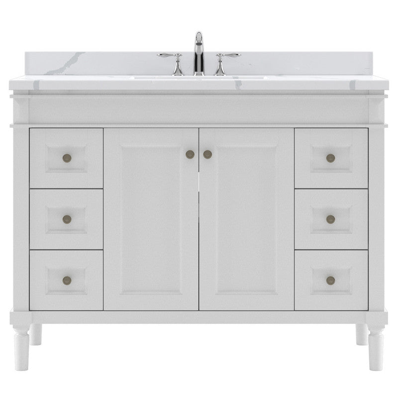 Modern Fittings Tiffany 48" Single Bath Vanity with Calacatta Quartz Top and Square Sink