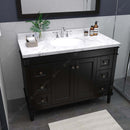 Modern Fittings Tiffany 48" Single Bath Vanity with Cultured Marble Quartz Top and Round Sink