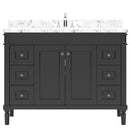 Modern Fittings Tiffany 48" Single Bath Vanity with Cultured Marble Quartz Top and Round Sink