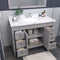 Modern Fittings Tiffany 48" Single Bath Vanity with Cultured Marble Quartz Top and Round Sink Nickel Faucet