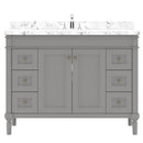 Modern Fittings Tiffany 48" Single Bath Vanity with Cultured Marble Quartz Top and Round Sink