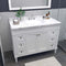 Modern Fittings Tiffany 48" Single Bath Vanity with Cultured Marble Quartz Top and Round Sink Nickel Faucet