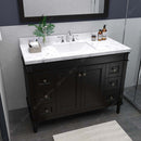 Modern Fittings Tiffany 48" Single Bath Vanity with Cultured Marble Quartz Top and Square Sink