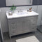 Modern Fittings Tiffany 48" Single Bath Vanity with Cultured Marble Quartz Top and Square Sink Nickel Faucet