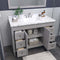 Modern Fittings Tiffany 48" Single Bath Vanity with Cultured Marble Quartz Top and Square Sink Nickel Faucet