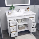 Modern Fittings Tiffany 48" Single Bath Vanity with Cultured Marble Quartz Top and Square Sink Nickel Faucet