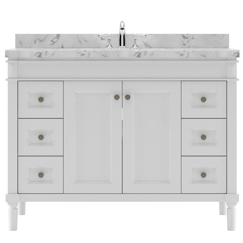 Modern Fittings Tiffany 48" Single Bath Vanity with Cultured Marble Quartz Top and Square Sink