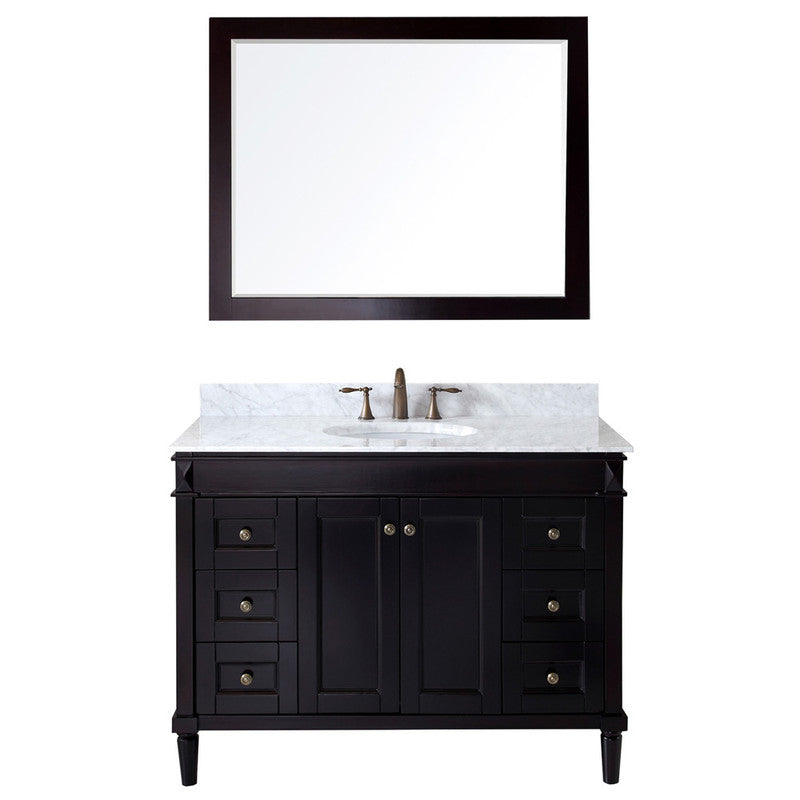 Modern Fittings Tiffany 48" Single Bath Vanity with Marble Top and Round Sink