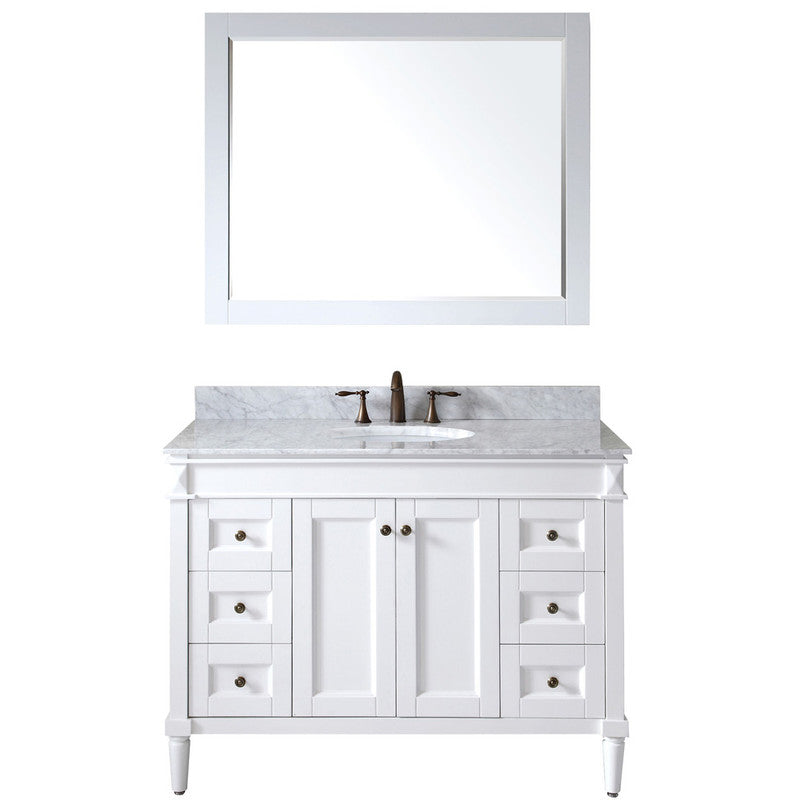 Modern Fittings Tiffany 48" Single Bath Vanity with Marble Top and Round Sink