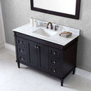 Modern Fittings Tiffany 48" Single Bath Vanity with Marble Top and Square Sink Faucet